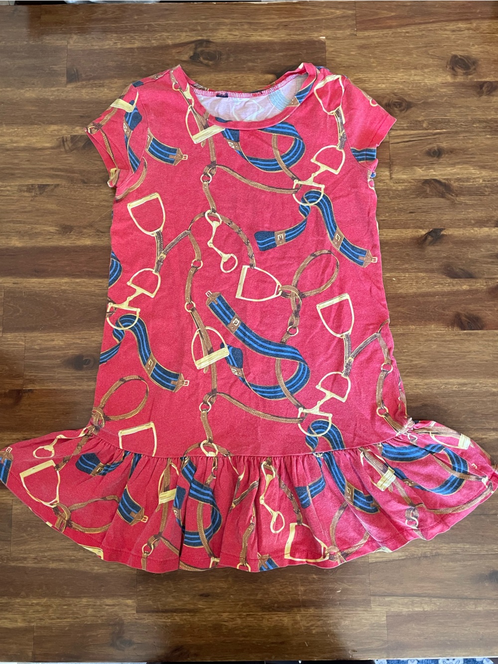 Ralph Lauren Girls Ruffle Jersey Dress, Size 6
